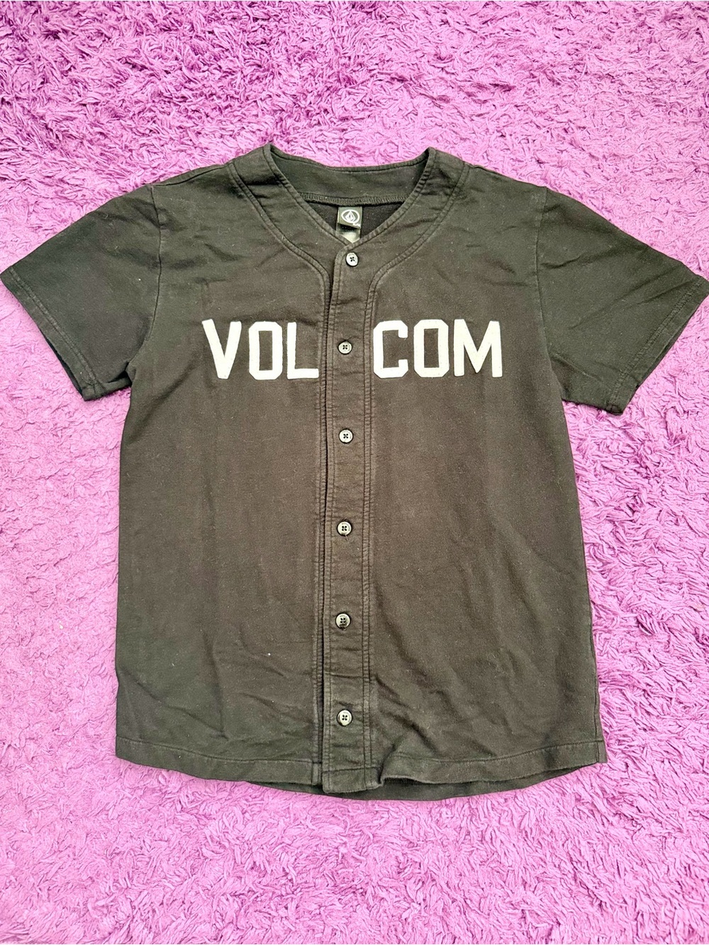 Volcom Kids Black Button-Front Logo Shirt